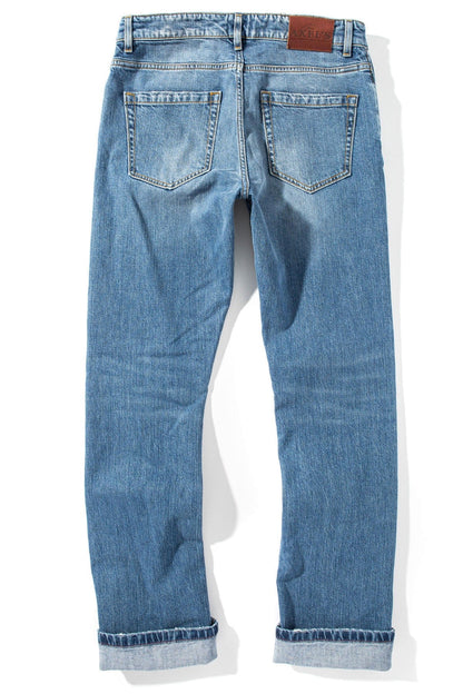 Callum Selvedge Straight Denim In Mid Blue - AXEL'S