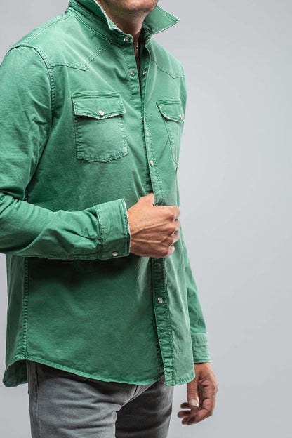 Axel's Premium Denim | Cassidy Snap Shirt Verde Giada | Mens - Snap Shirts 