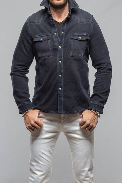 Cutter Knit Snap Shirt In Anthracite - AXEL'S