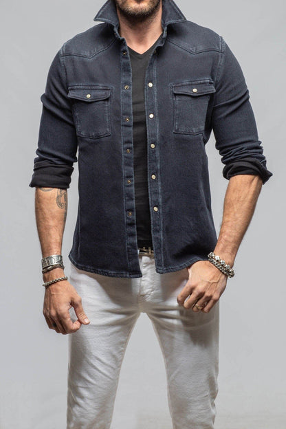 Cutter Knit Snap Shirt In Anthracite - AXEL'S