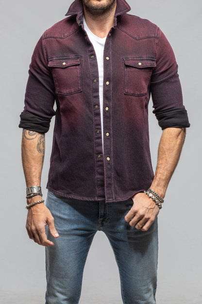 Cutter Knit Snap Shirt In Bordeaux - AXEL'S