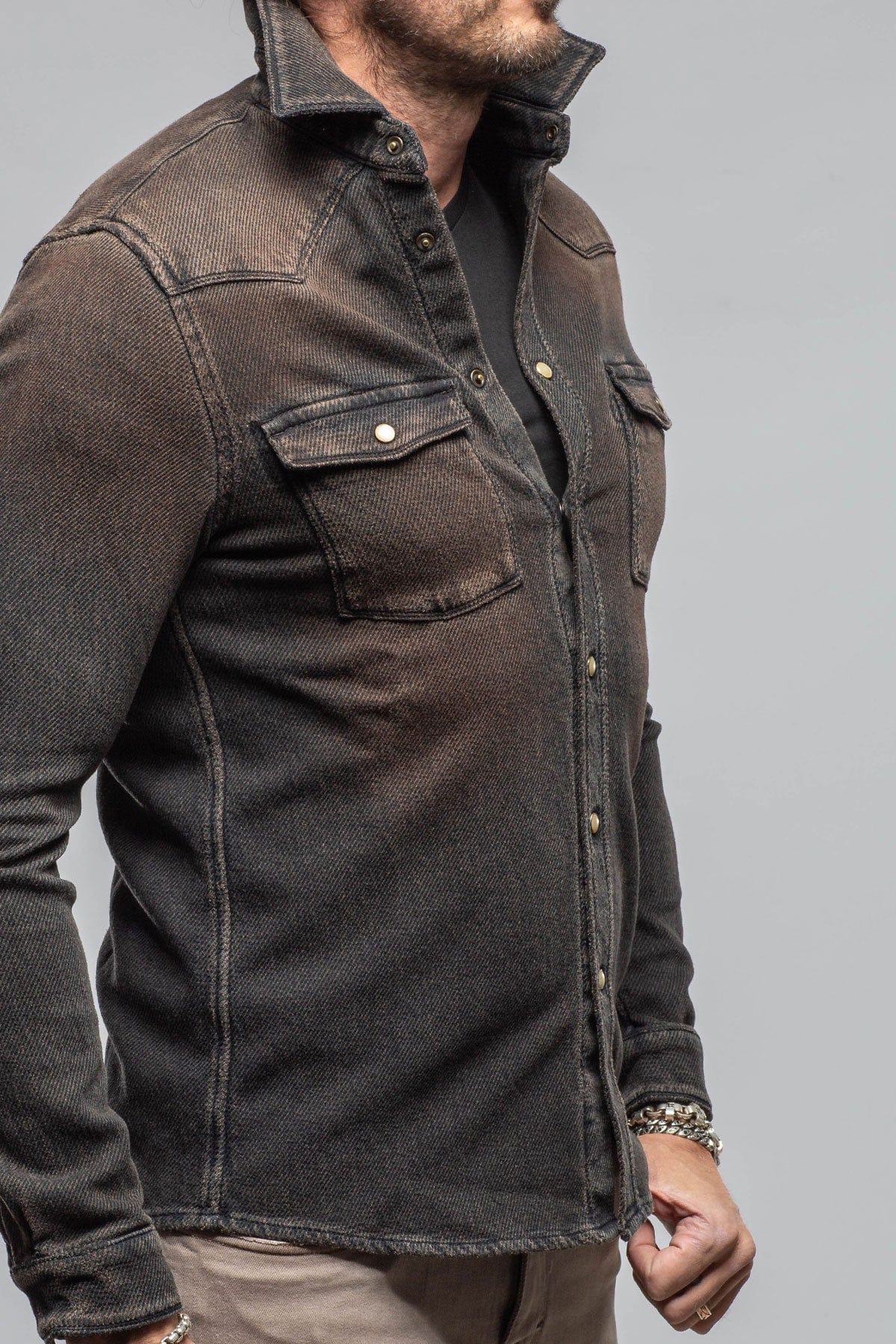 Cutter Knit Snap Shirt In Desert - AXEL'S