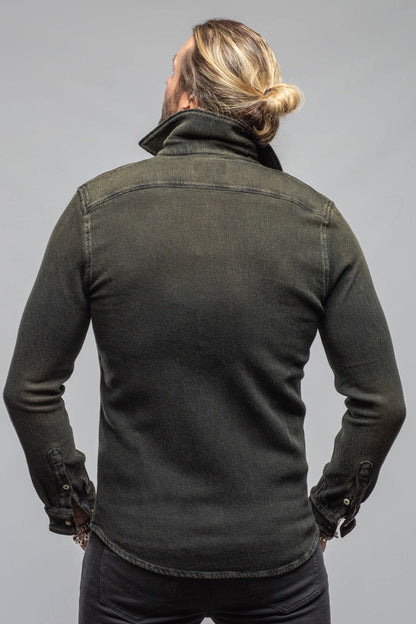 Cutter Knit Snap Shirt In Iguana - AXEL'S
