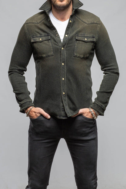 Cutter Knit Snap Shirt In Iguana - AXEL'S