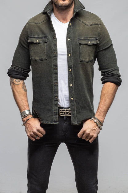 Cutter Knit Snap Shirt In Iguana - AXEL'S