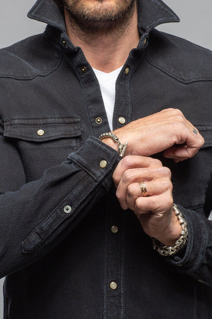 Cutter Knit Snap Shirt In Nero - AXEL'S