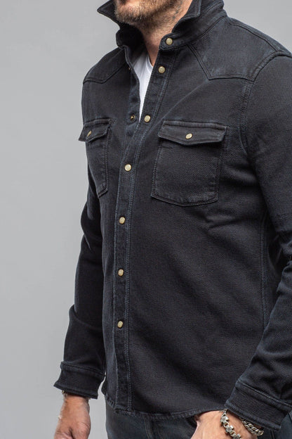 Cutter Knit Snap Shirt In Nero - AXEL'S