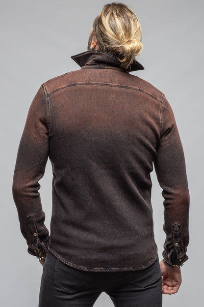Cutter Knit Snap Shirt In Rust - AXEL'S