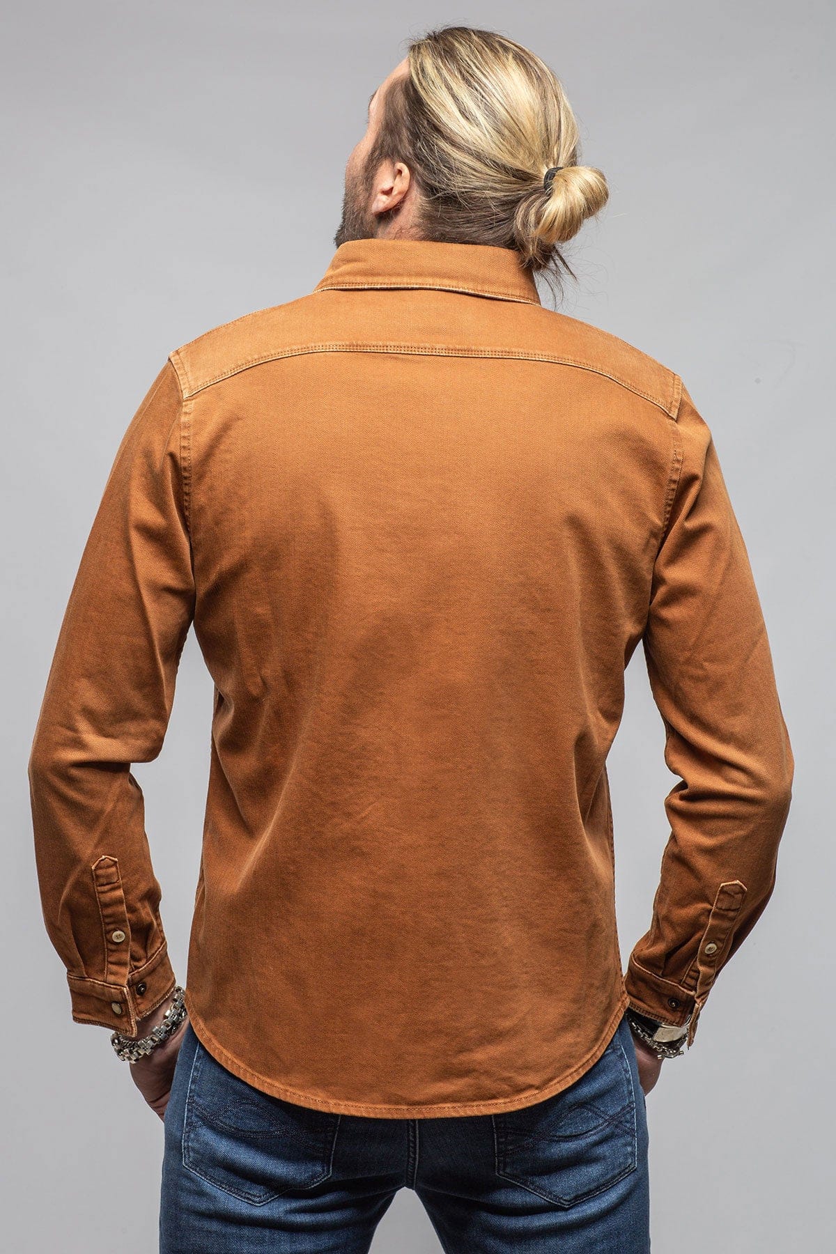 Ranger Colored Denim Snap Shirt In Ruggine - AXEL'S