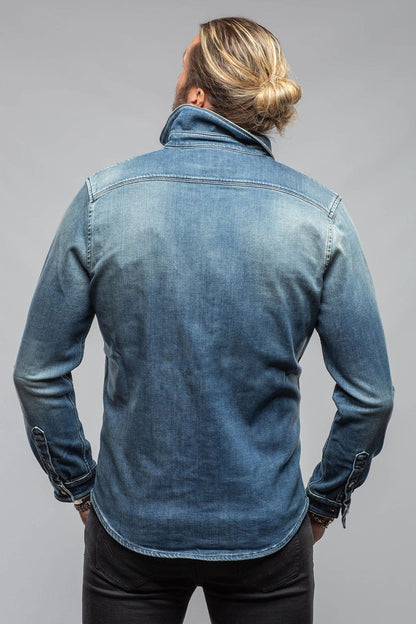 Roper Over-Dyed Western Snap Shirt In Mid Blue - AXEL'S