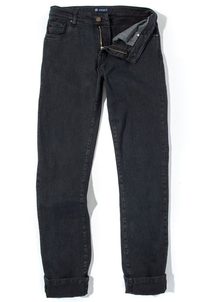 Axel's Premium Denim Taos Slim Cotton/Linen Denim in Anthracite Mens - Pants - 5 Pocket