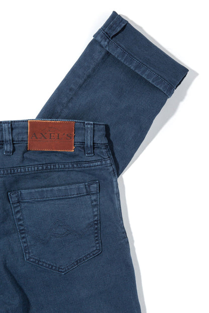 Axel's Premium Denim Taos Slim Cotton/Linen Denim in Blu Oxford Mens - Pants - 5 Pocket