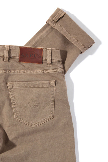 Axel's Premium Denim Taos Slim Cotton/Linen Denim in Tortora Mens - Pants - 5 Pocket