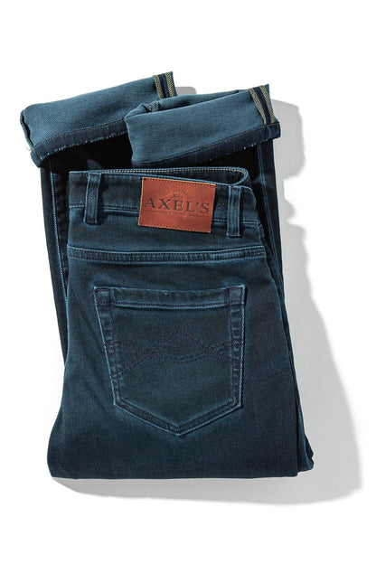 Waylon Over-Dyed Stretch Denim In Petroleo - AXEL'S