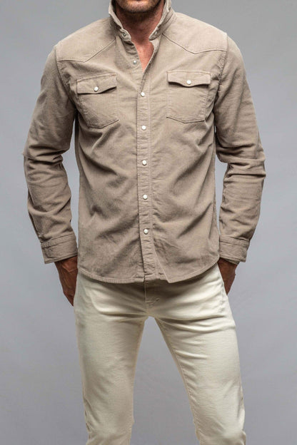 Brooks Corduroy Snap Shirt In Tortora - AXEL'S