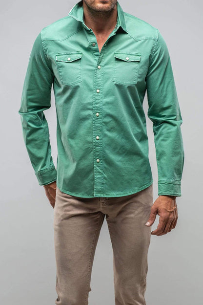 Axel's Premium Denim Cassidy Snap Shirt Verde Giada | Mens - Snap Shirts