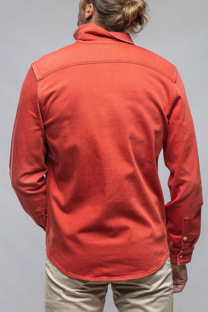 Axel's Premium Denim Ranger Colored Denim Snap Shirt In Corallo | Unclassified