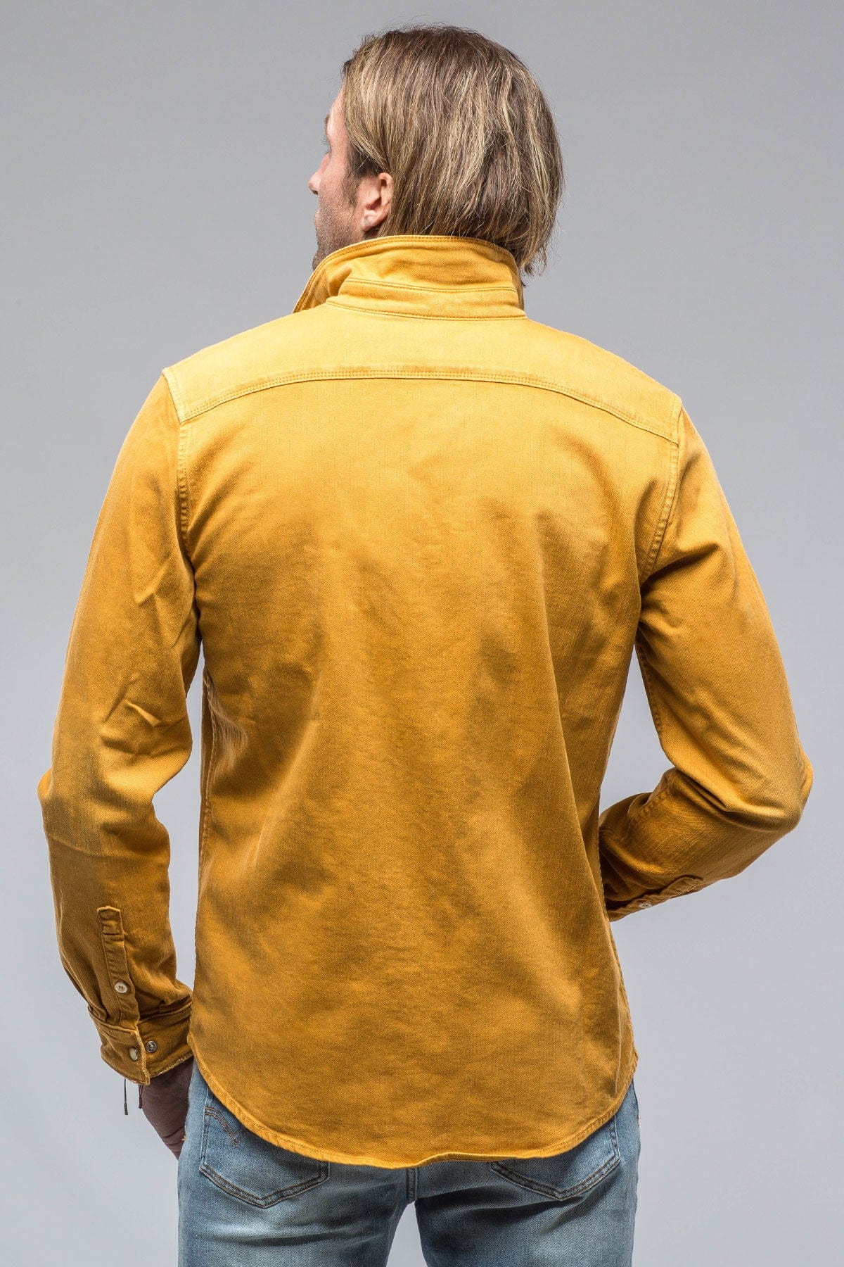 Ranger Colored Denim Snap Shirt In Curcuma - AXEL'S