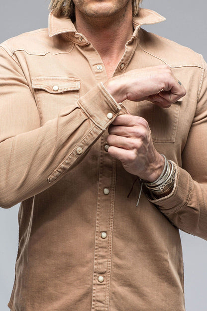 Ranger Colored Denim Snap Shirt In Melone - AXEL'S