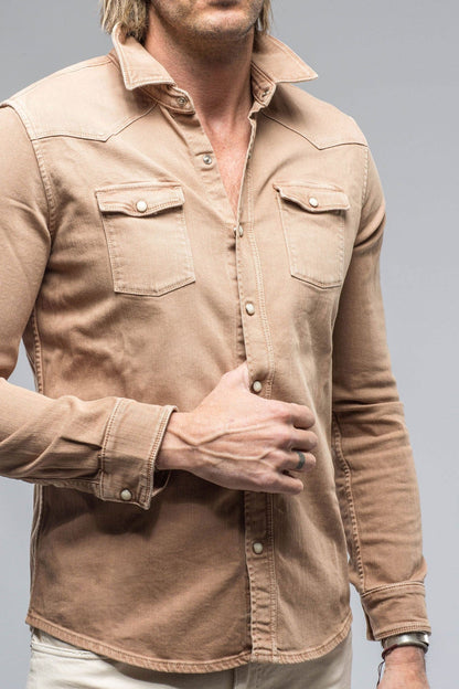 Ranger Colored Denim Snap Shirt In Melone - AXEL'S
