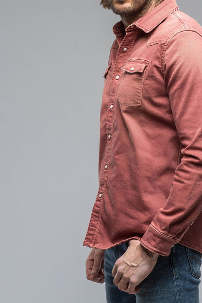 Ranger Colored Denim Snap Shirt In Terracotta - AXEL'S