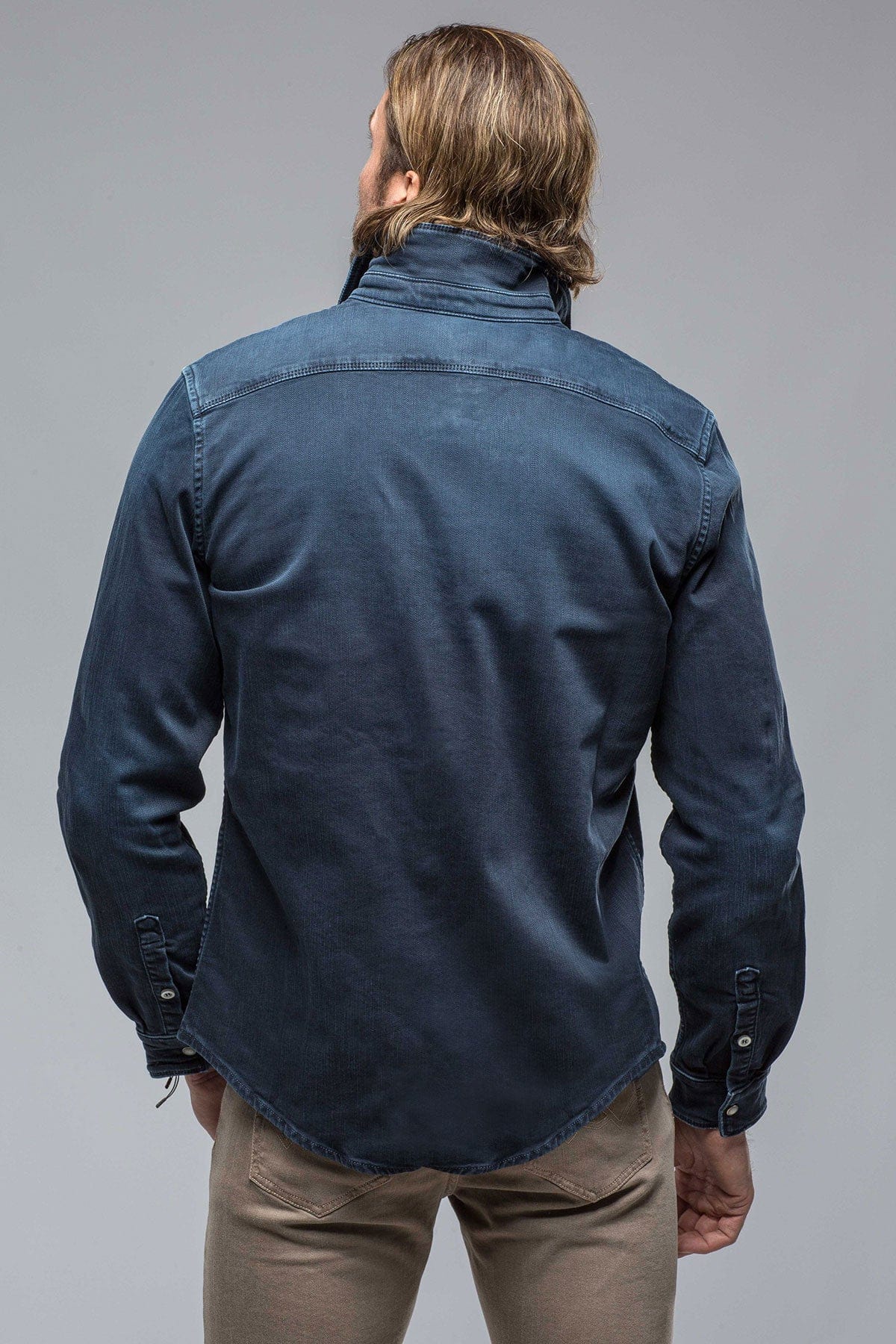 Ranger Colored Denim Snap Shirt In Blue Navy - AXEL'S