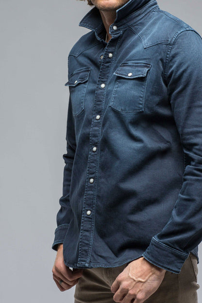 Ranger Colored Denim Snap Shirt In Blue Navy - AXEL'S