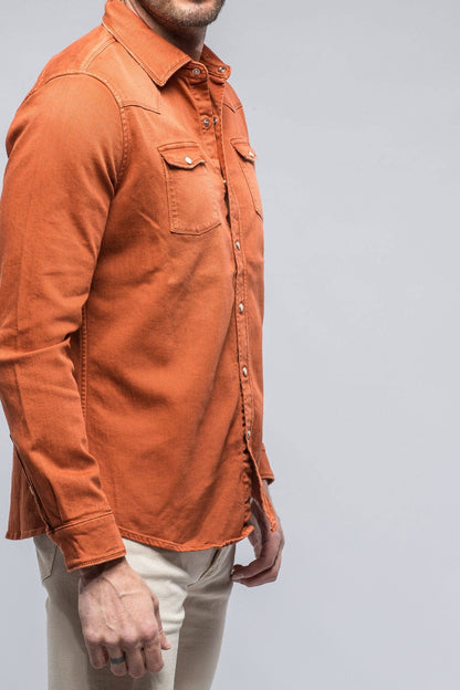 Ranger Colored Denim Snap Shirt In Coccio - AXEL'S