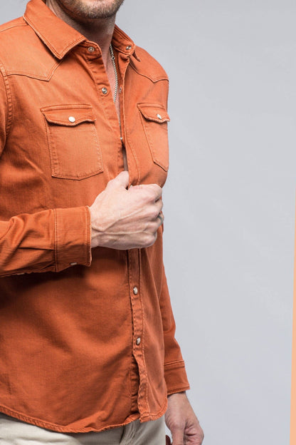 Ranger Colored Denim Snap Shirt In Coccio - AXEL'S