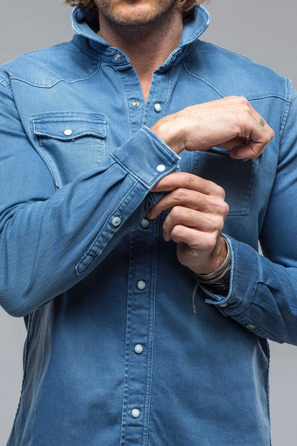 Ranger Colored Denim Snap Shirt In Olympic Blue - AXEL'S