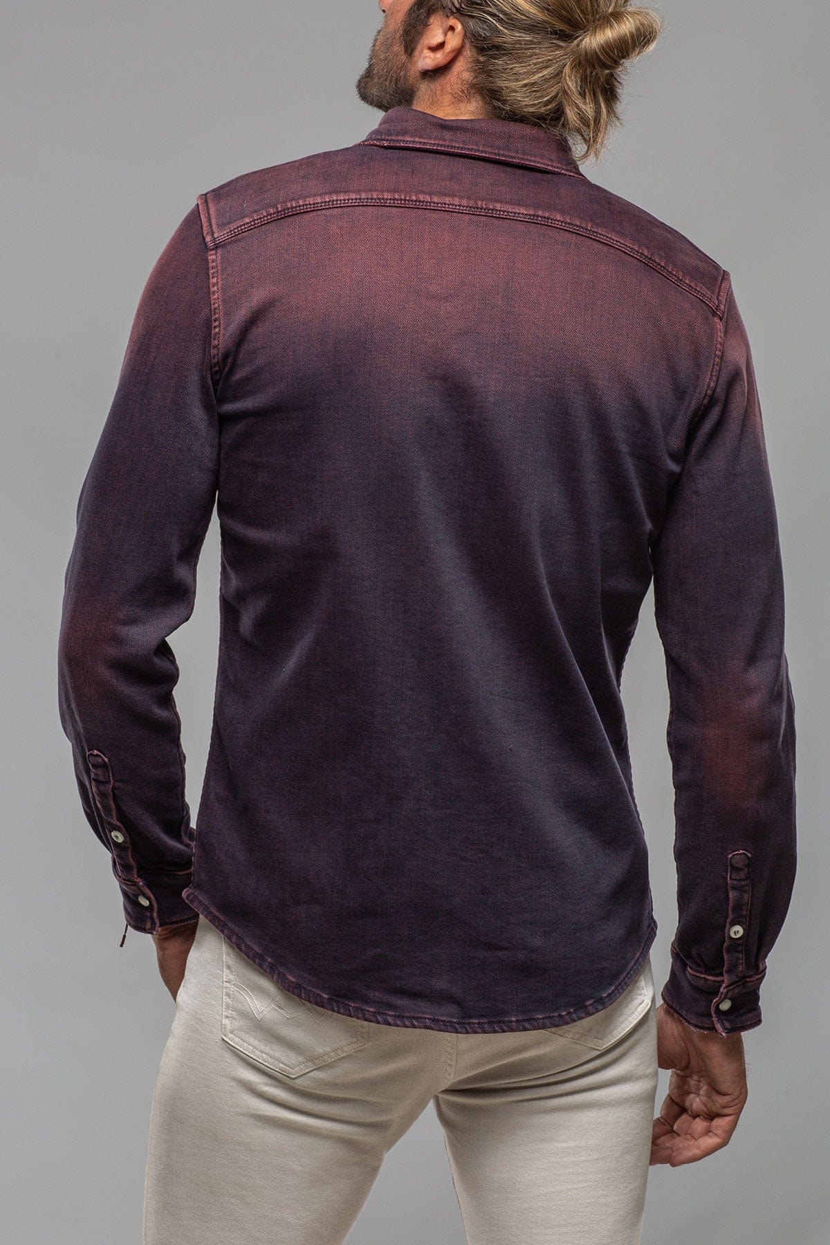 Axel's Premium Denim Roper Over-Dyed Western Snap Shirt In Bordeaux | Mens - Snap Shirts