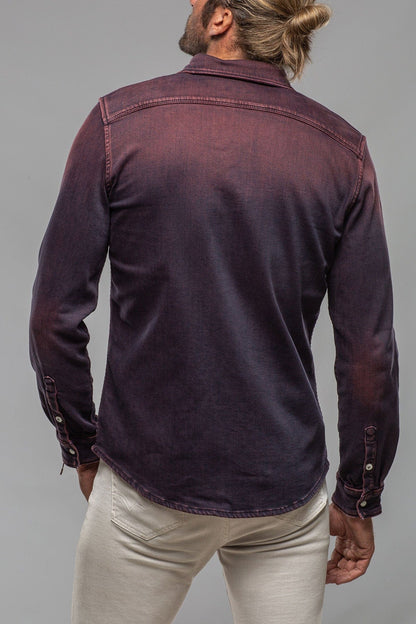 Axel's Premium Denim Roper Over-Dyed Western Snap Shirt In Bordeaux | Mens - Snap Shirts