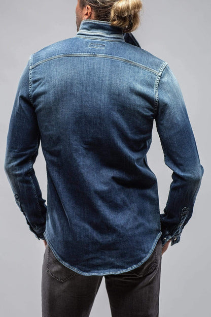 Roper Over-Dyed Western Snap Shirt In Medium Dark Blue - AXEL'S