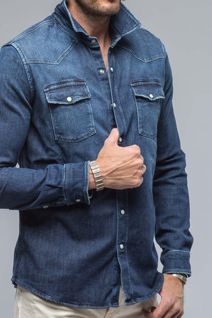 Roper Over-Dyed Western Snap Shirt In Dark Blue - AXEL'S