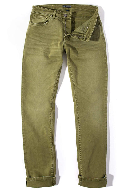 Silverton Colored Denim In Avocado - AXEL'S