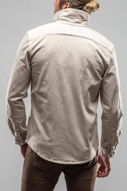 Silverton Denim Snap Overshirt In Sasso - AXEL'S