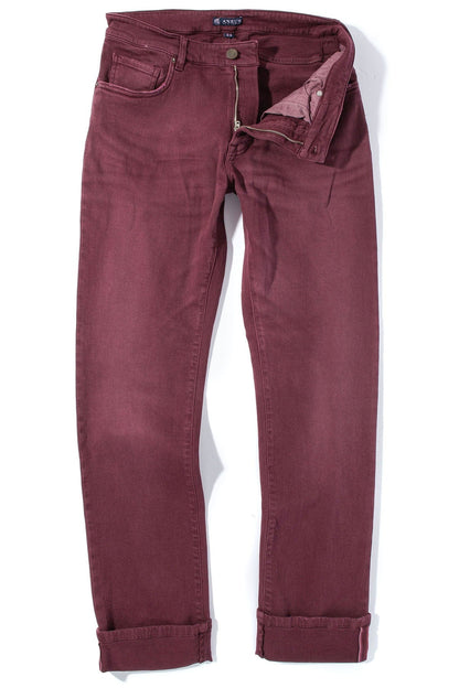 Tucson Selvedge Denim In Bordeaux - AXEL'S