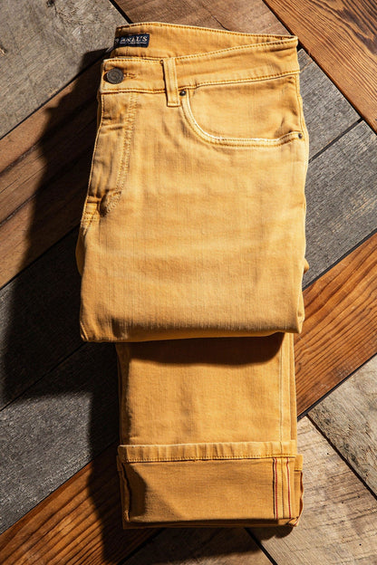 Tucson Selvedge Denim In Ocra - AXEL'S