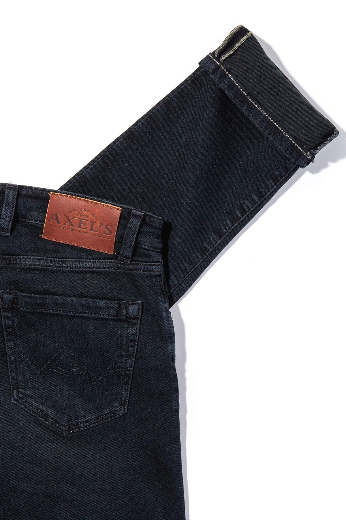 Waylon Over-Dyed Stretch Denim In Nero - AXEL'S