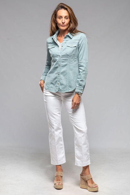 Yarmony Linen-Cotton Snap Shirt In Ardesia - AXEL'S