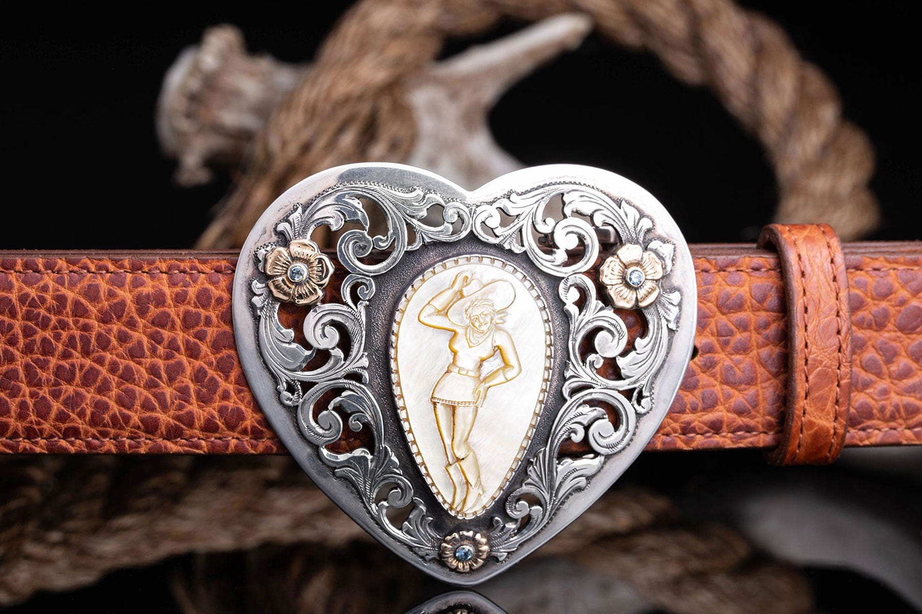 American Buckle Collection Mother of Pearl Trophy Buckle | Belts And Buckles - Trophy