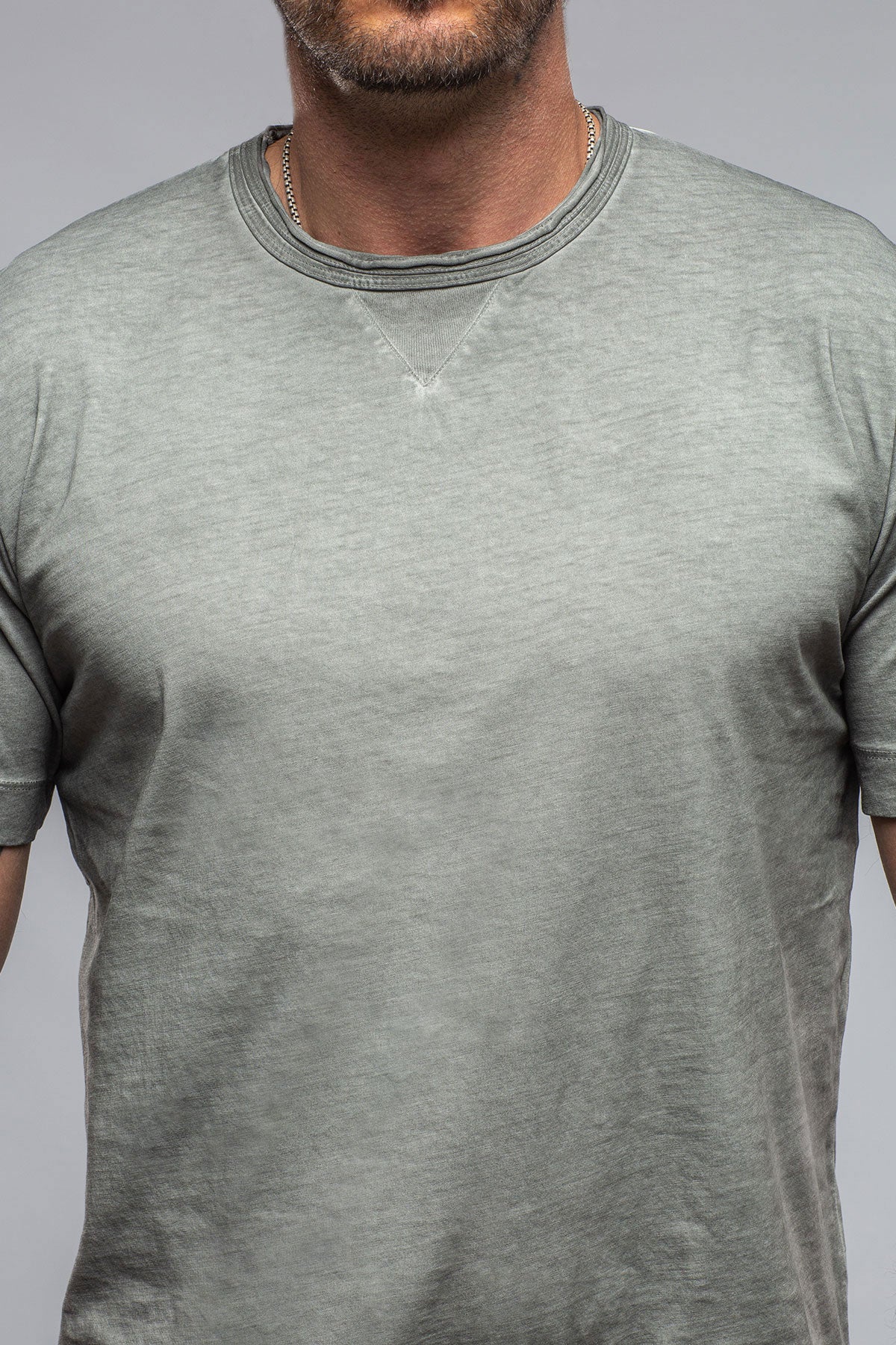 York Crew Neck in Steel Grey | Mens - Shirts - T-Shirts | Gimo's Cotton