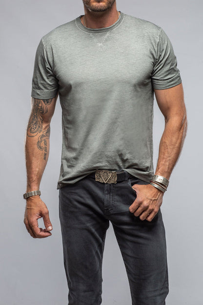 York Crew Neck in Steel Grey | Mens - Shirts - T-Shirts | Gimo's Cotton