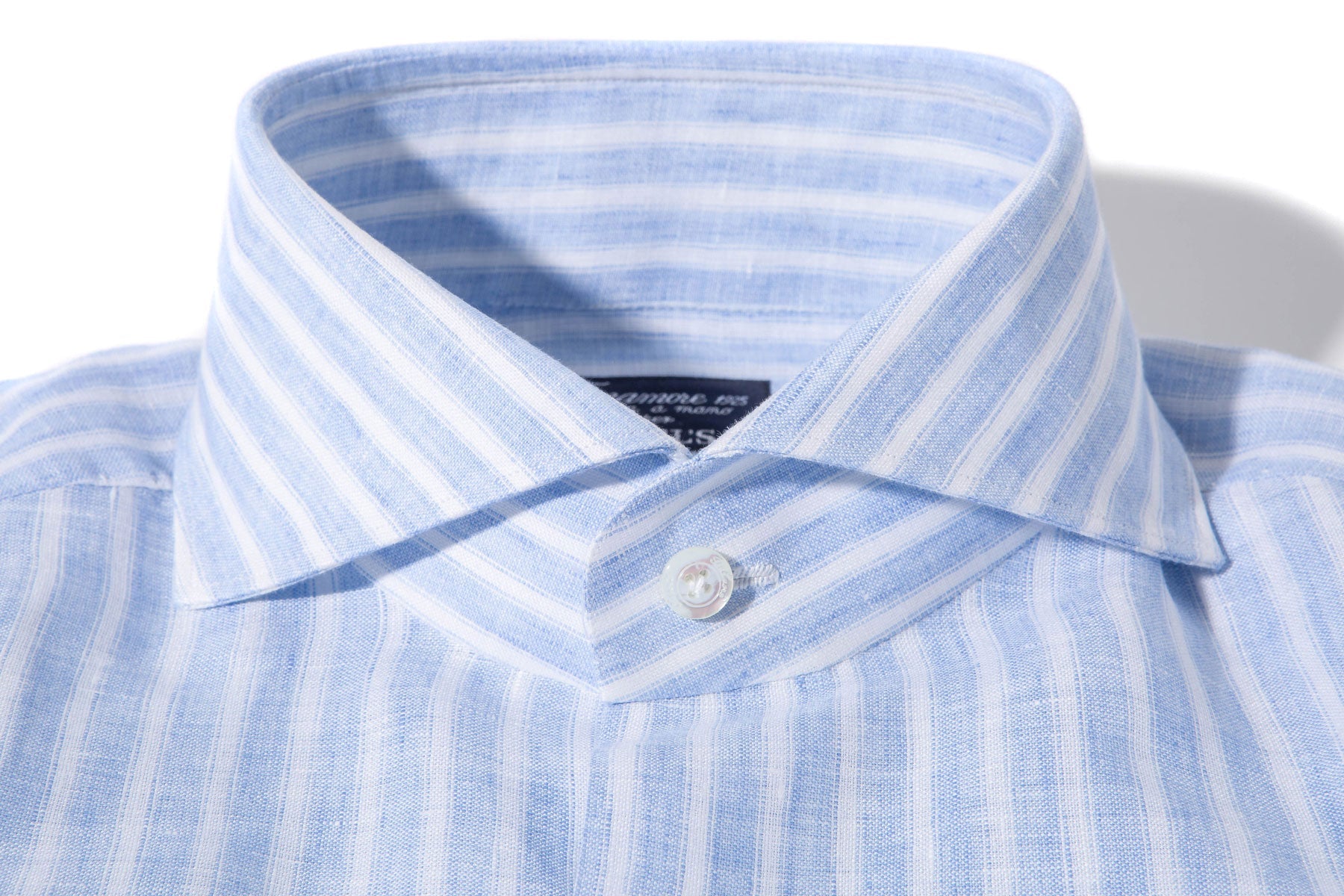 Bonobo Linen Washed Bengal Stripe In Blue | Mens - Shirts - Dress | Finamore Napoli