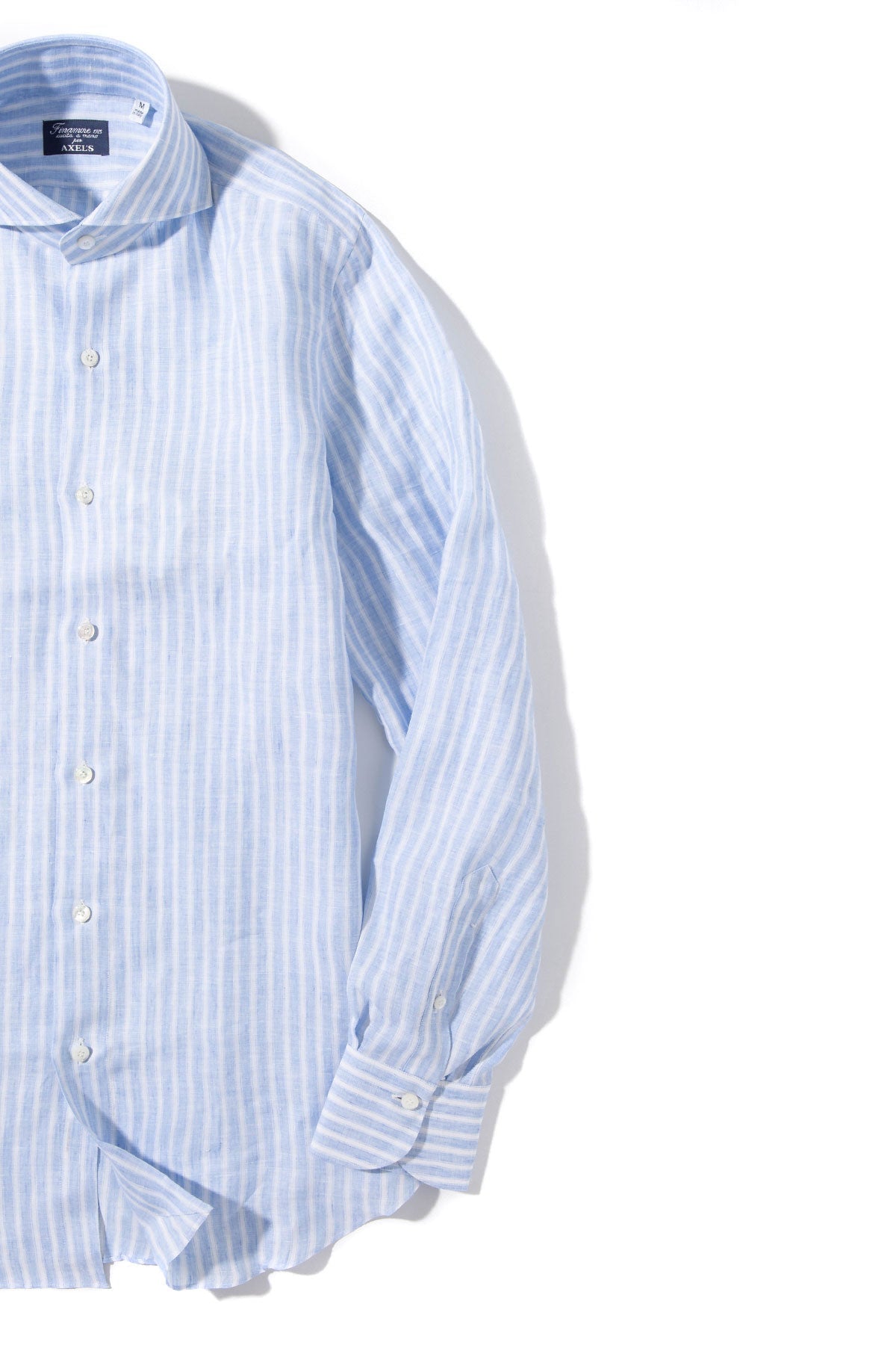 Bonobo Linen Washed Bengal Stripe In Blue | Mens - Shirts - Dress | Finamore Napoli