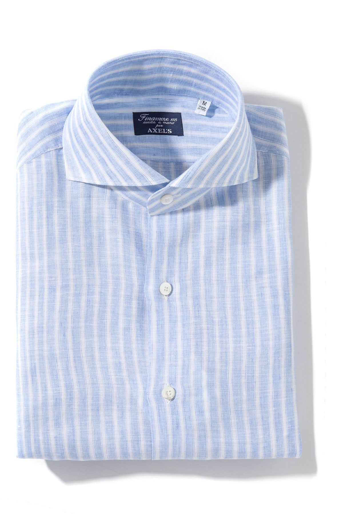 Bonobo Linen Washed Bengal Stripe In Blue | Mens - Shirts - Dress | Finamore Napoli