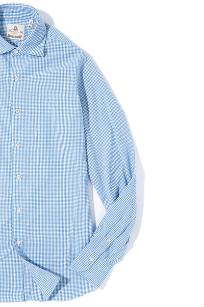Hexie Cotton Check in Blue | Mens - Shirts - Dress | Finamore Napoli