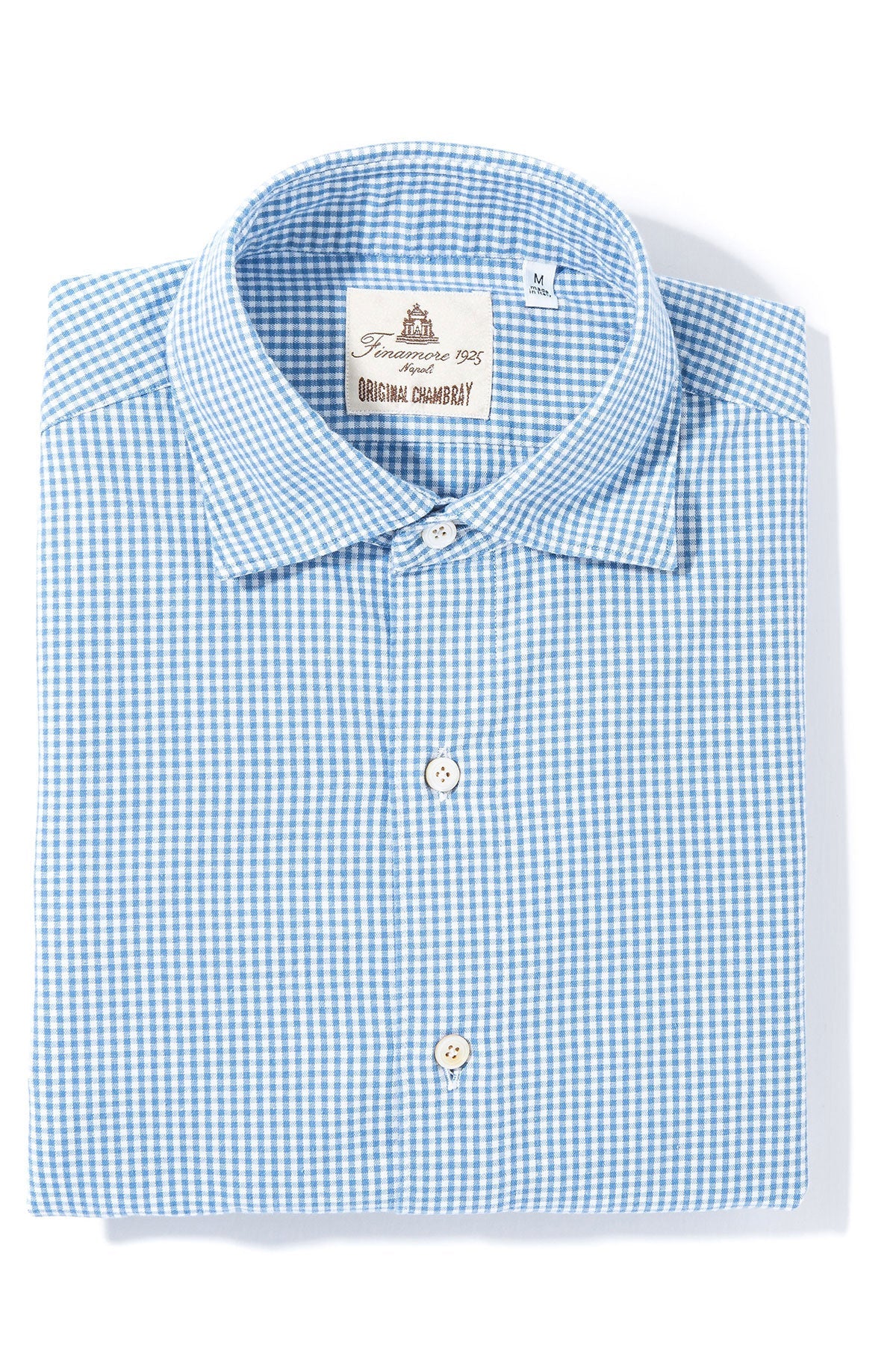 Hexie Cotton Check in Blue | Mens - Shirts - Dress | Finamore Napoli