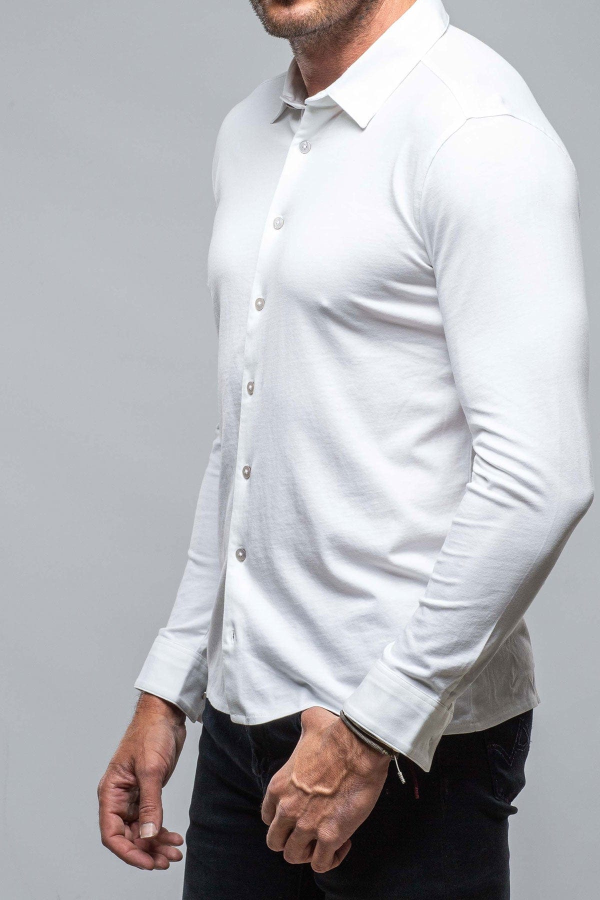 Georg Roth Cambria Button Up Polo in White | Mens - Shirts - Polos