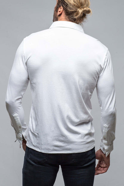 Georg Roth Cambria Button Up Polo in White | Mens - Shirts - Polos